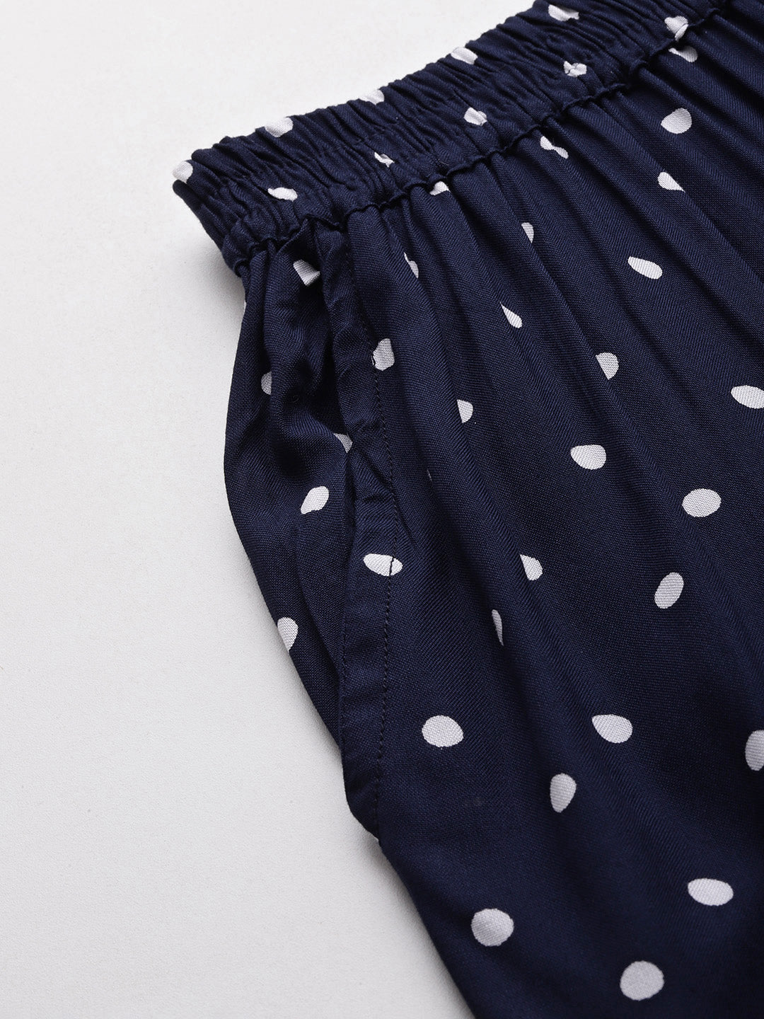 Women Polka Dots Printed Pure Cotton Lounge Pants