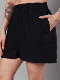 Thumbnail for Black Casual Shorts for Women