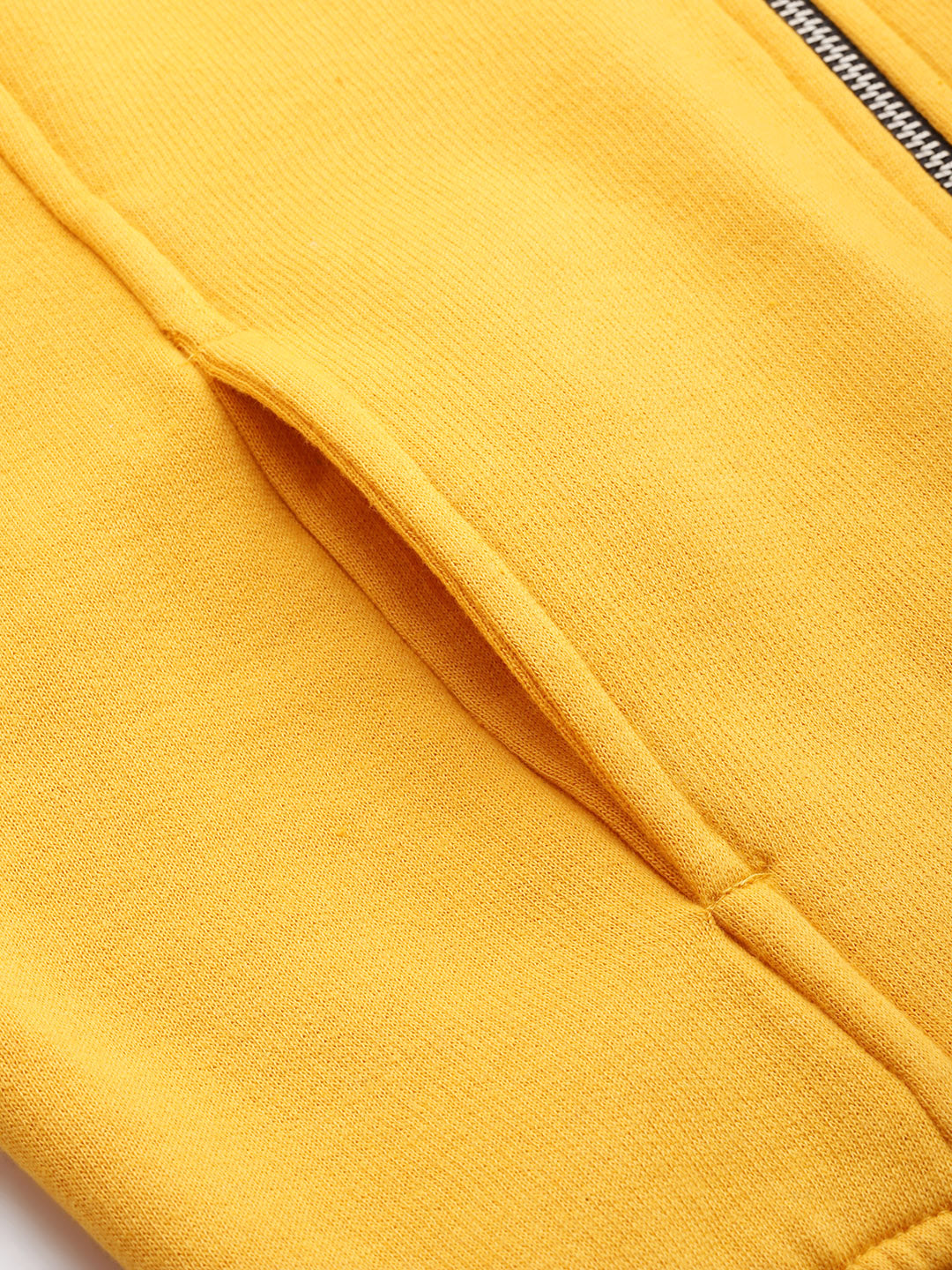 Yellow Mock Collar Fleece Sweatshirt