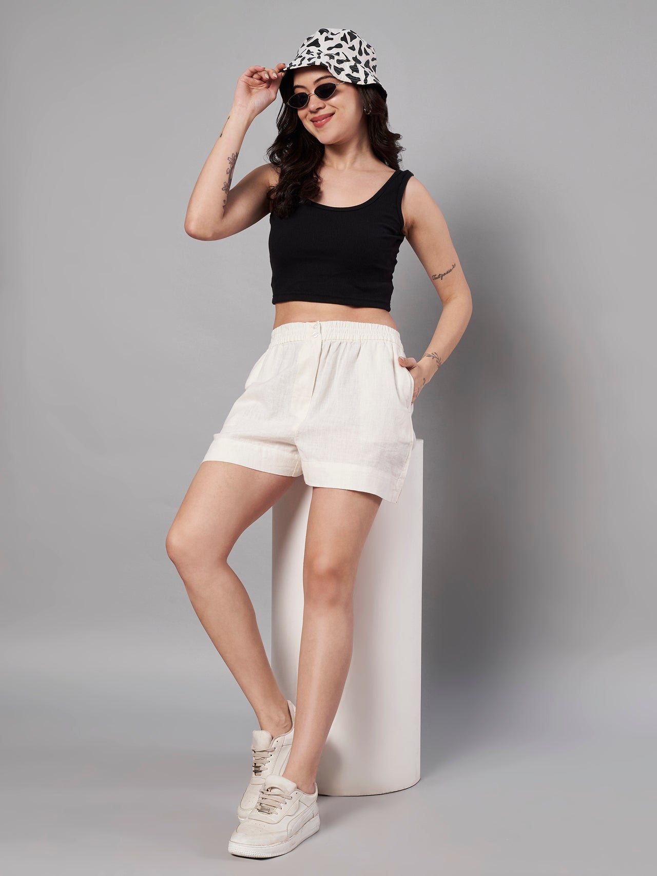White Casual Shorts for Women
