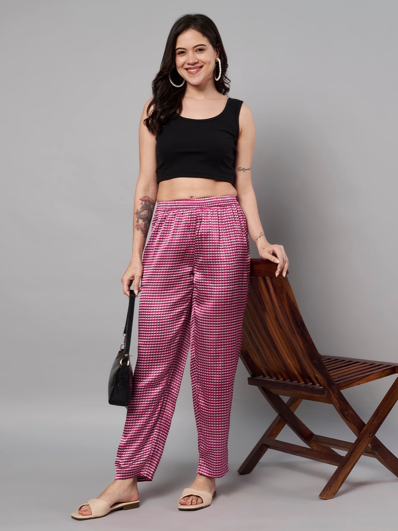 Checked Printed Trousers for women