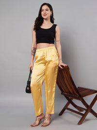 Thumbnail for Solid Stylish Mustard Trousers For Women
