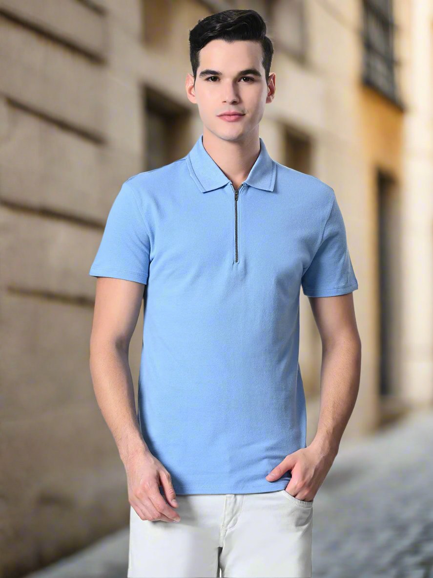 Zipper Polo T-Shirt