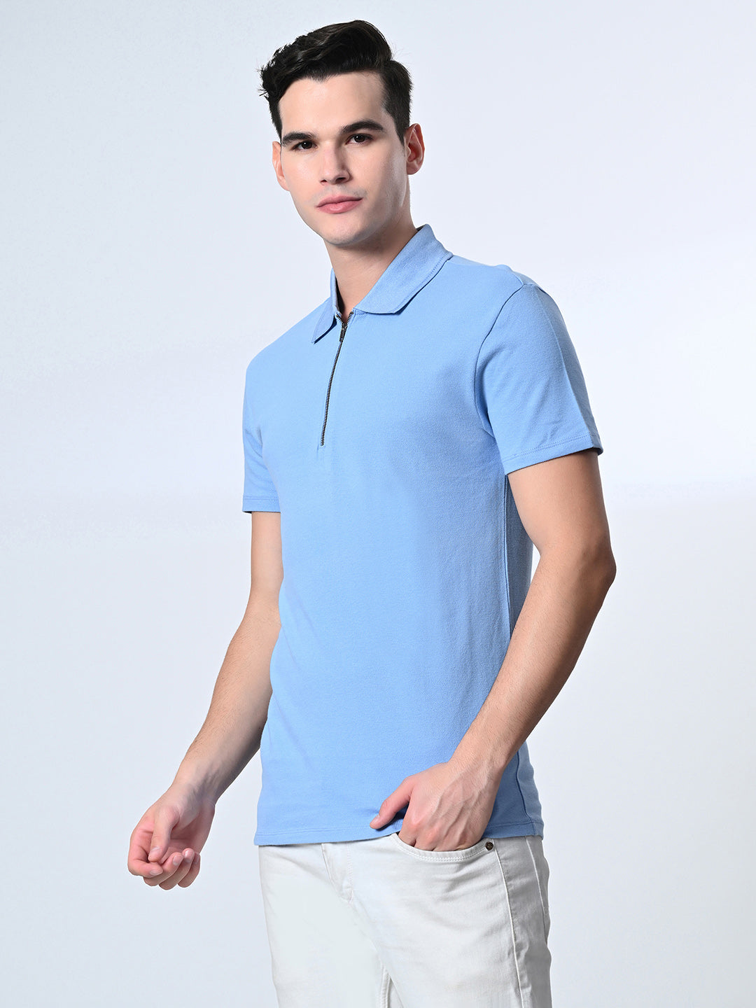 Zipper Polo T-Shirt