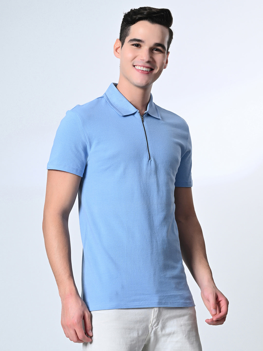 Zipper Polo T-Shirt