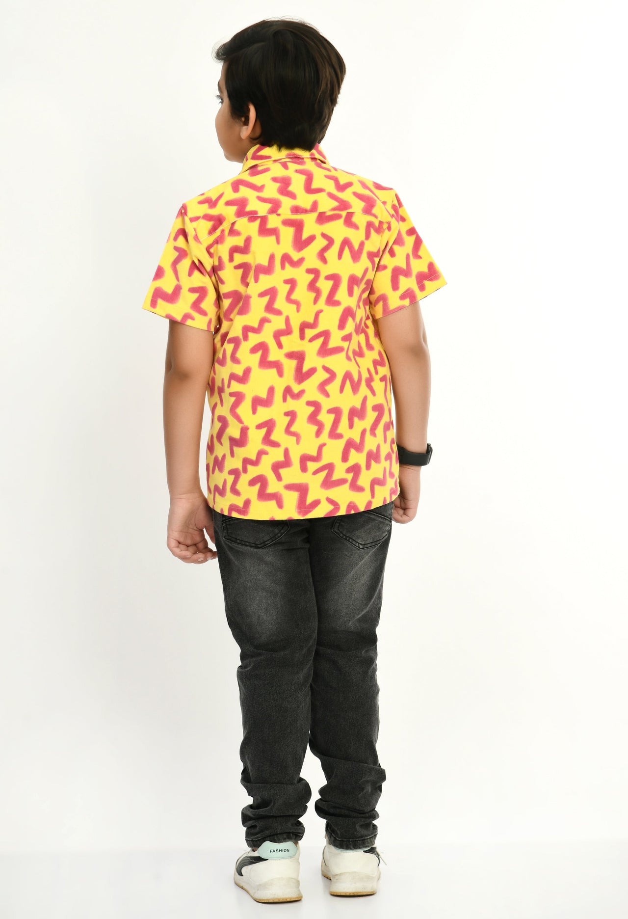 Yellow Printed Corduroy Shirt