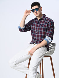 Thumbnail for Men Standard Checked Casual Reversible Shirt