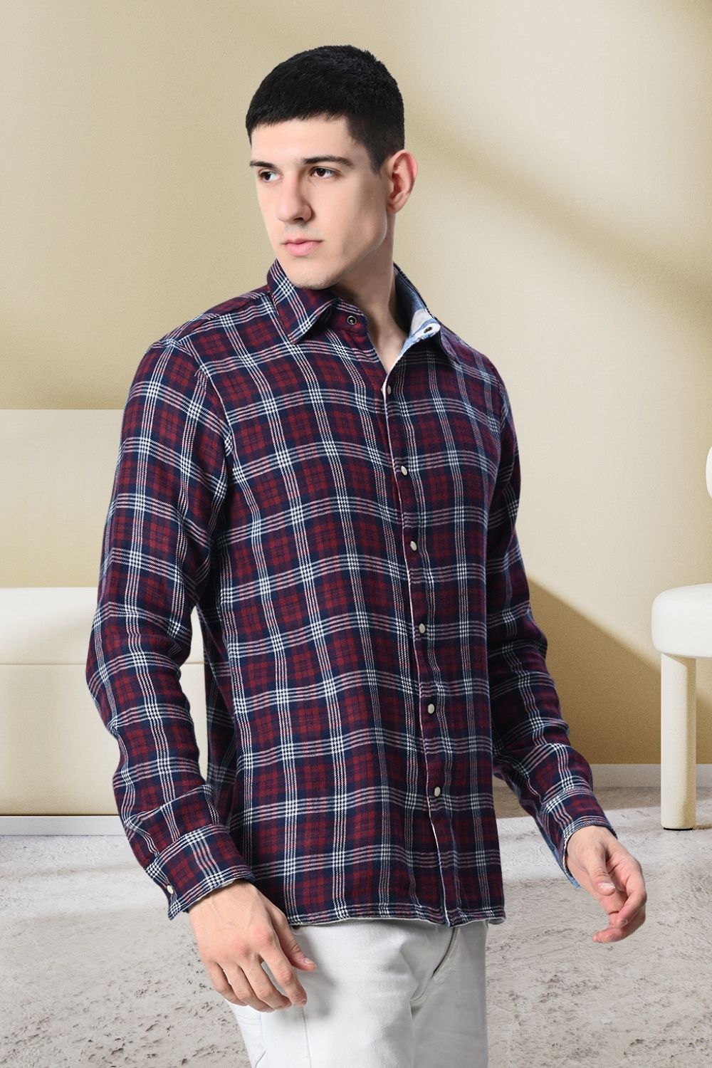 Men Standard Checked Casual Reversible Shirt