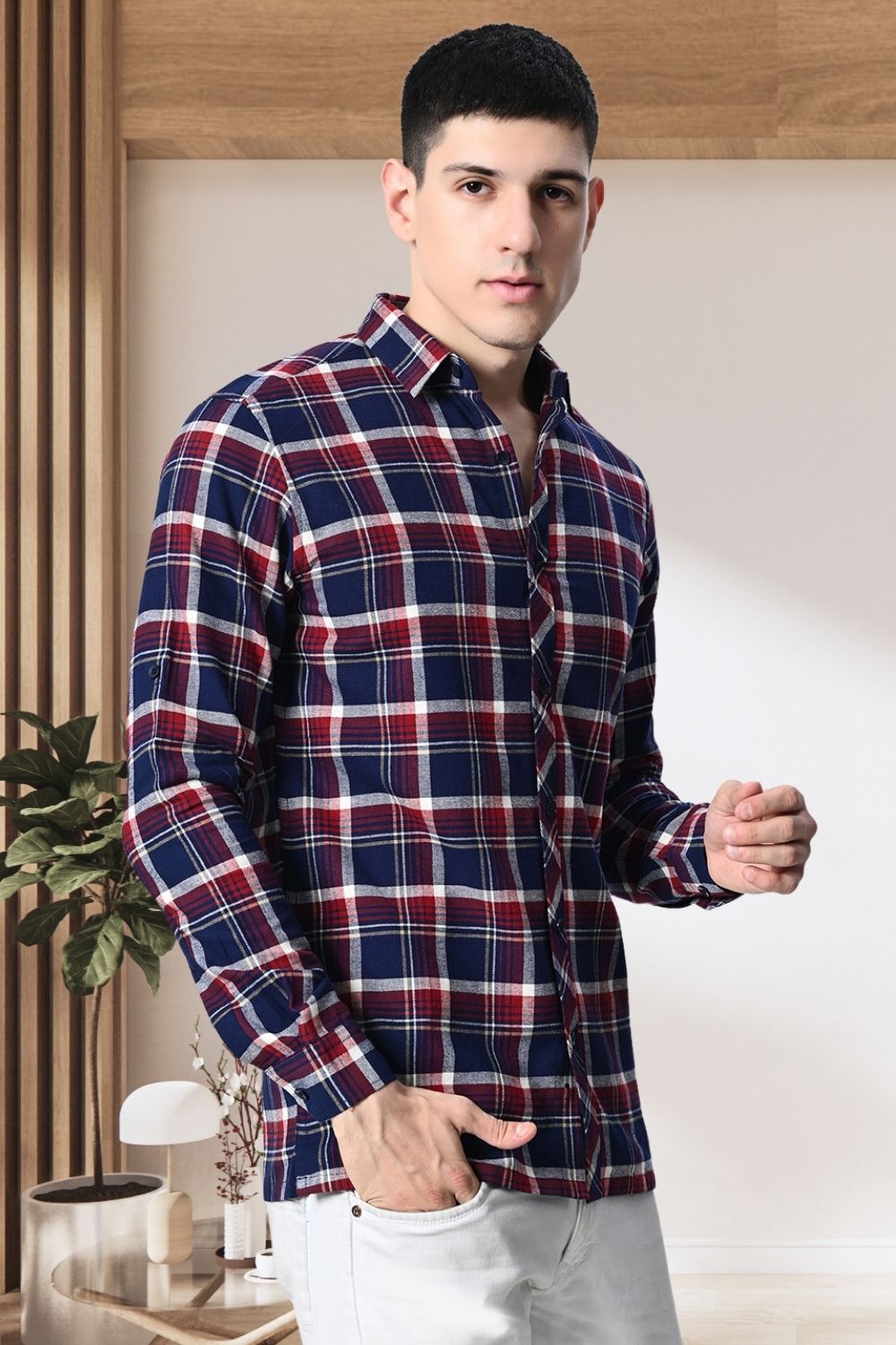 Men Standard Checked Casual Shirt