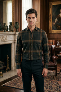 Thumbnail for Men Brown Solid Cotton Casual Shirt Full Sleeve Regular Fit Everyday Wear (Copy)