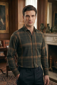 Thumbnail for Men Brown Solid Cotton Casual Shirt Full Sleeve Regular Fit Everyday Wear (Copy)