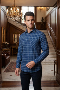 Thumbnail for Men Black Solid Cotton Casual Shirt Full Sleeve Regular Fit Everyday Wear