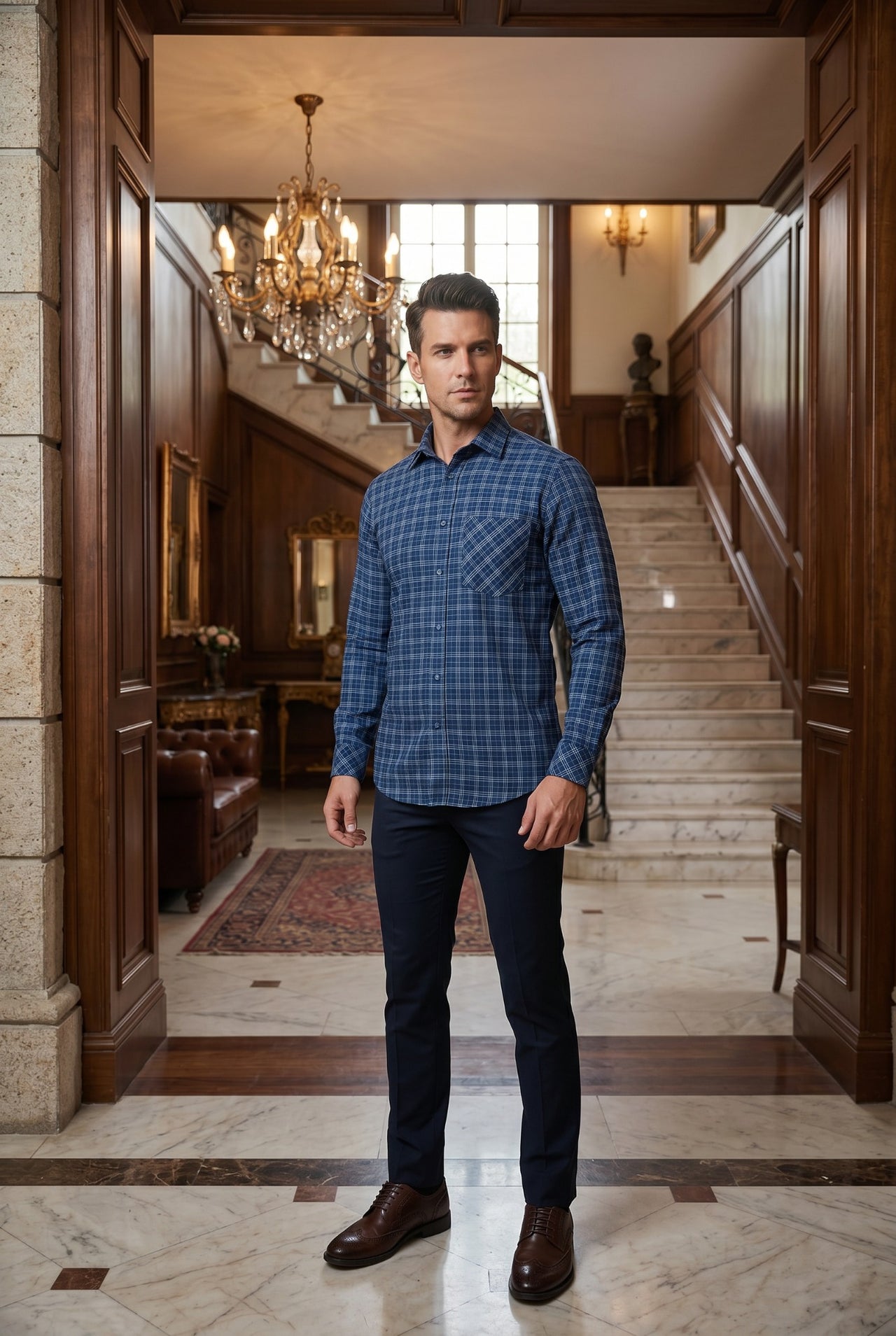 Men Black Solid Cotton Casual Shirt Full Sleeve Regular Fit Everyday Wear