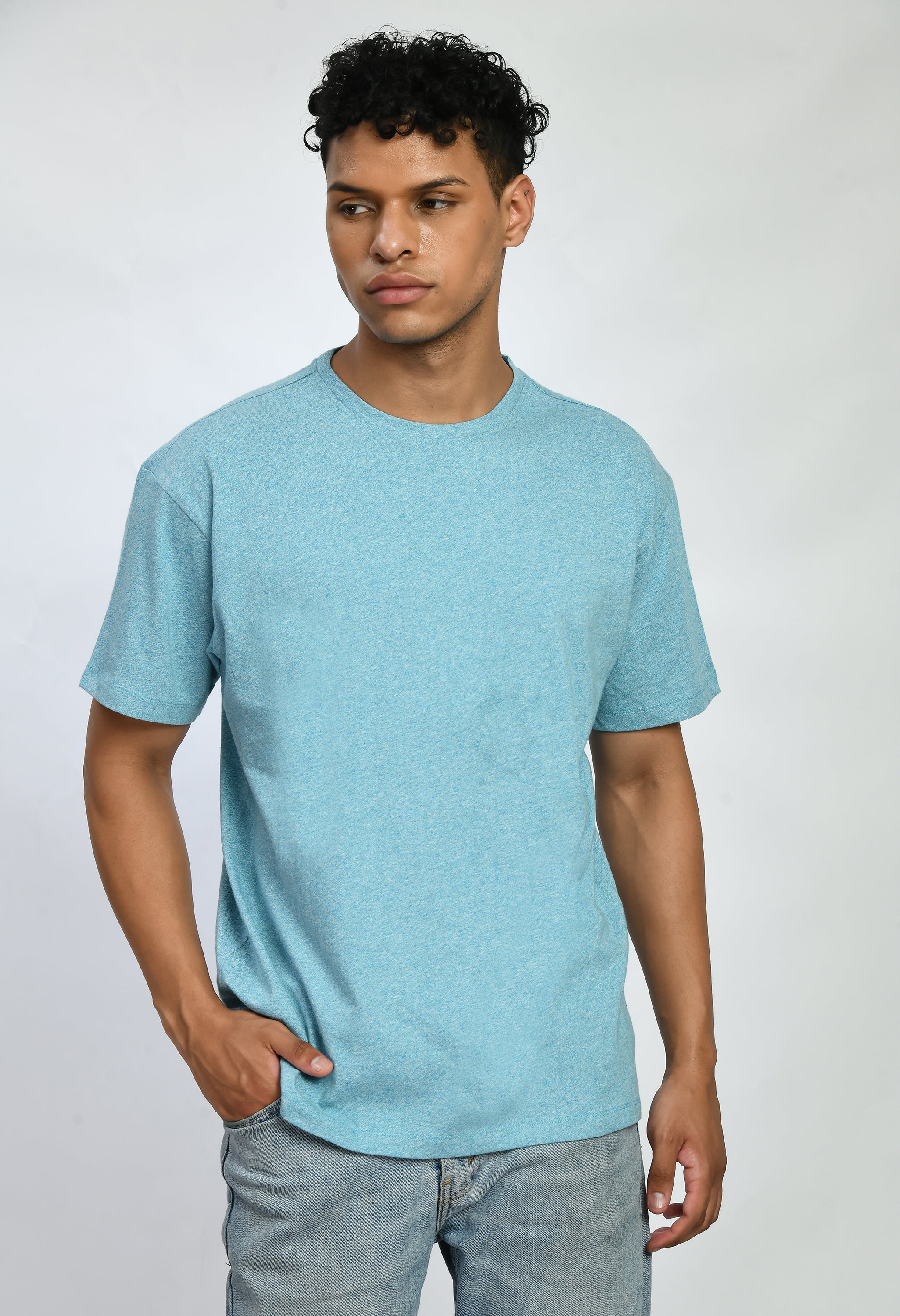Sky Blue Color Oversized T-Shirt For Men's