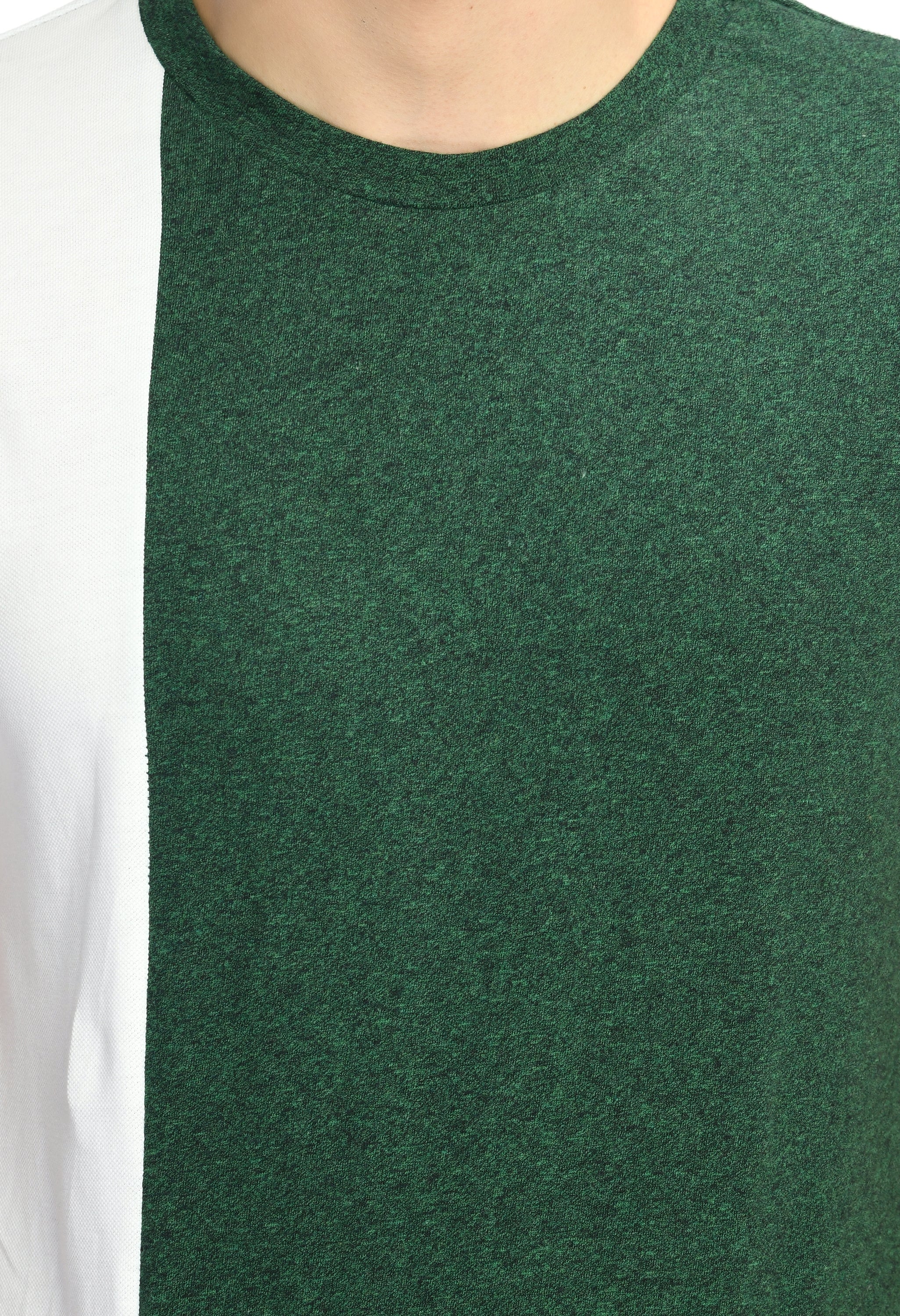 Color Blocked T-shirt (White & Green )