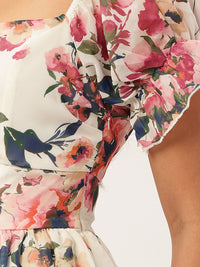 Thumbnail for Floral Printed Fit & Flare Midi Dress