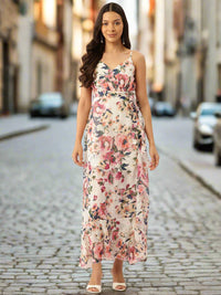 Thumbnail for Floral Printed Fit & Flare Maxi Dress