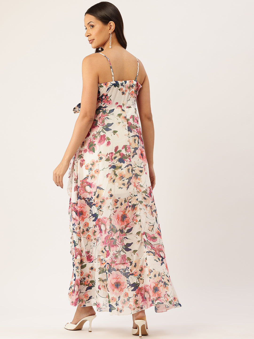 Floral Printed Fit & Flare Maxi Dress