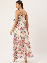 Thumbnail for Floral Printed Fit & Flare Maxi Dress