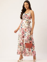 Thumbnail for Floral Printed Fit & Flare Maxi Dress