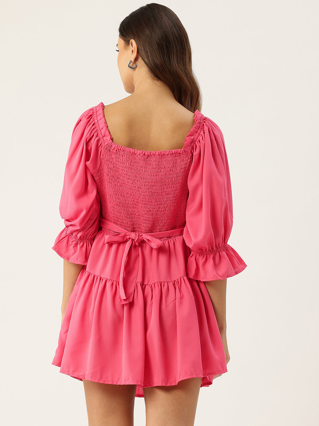 Smocked Fit & Flare Mini Dress