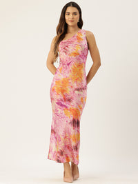 Thumbnail for Printed One Shoulder Sheath Maxi Dress