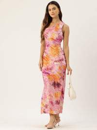 Thumbnail for Printed One Shoulder Sheath Maxi Dress