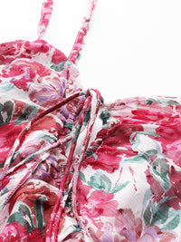 Thumbnail for Floral Printed Empire Midi Dress