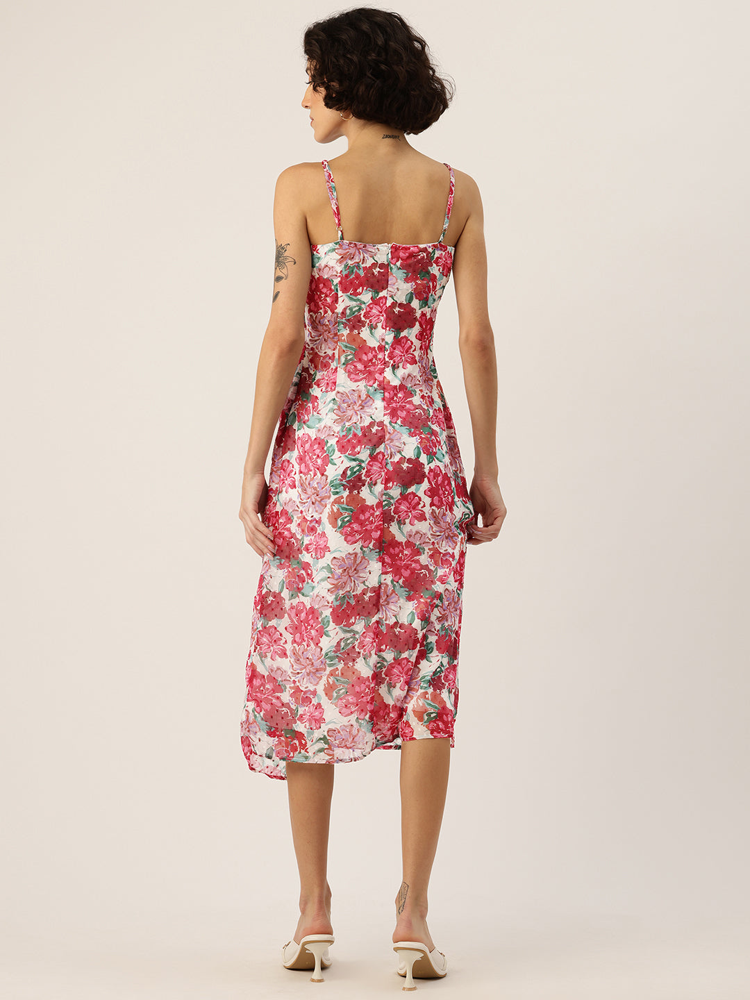 Floral Printed Empire Midi Dress