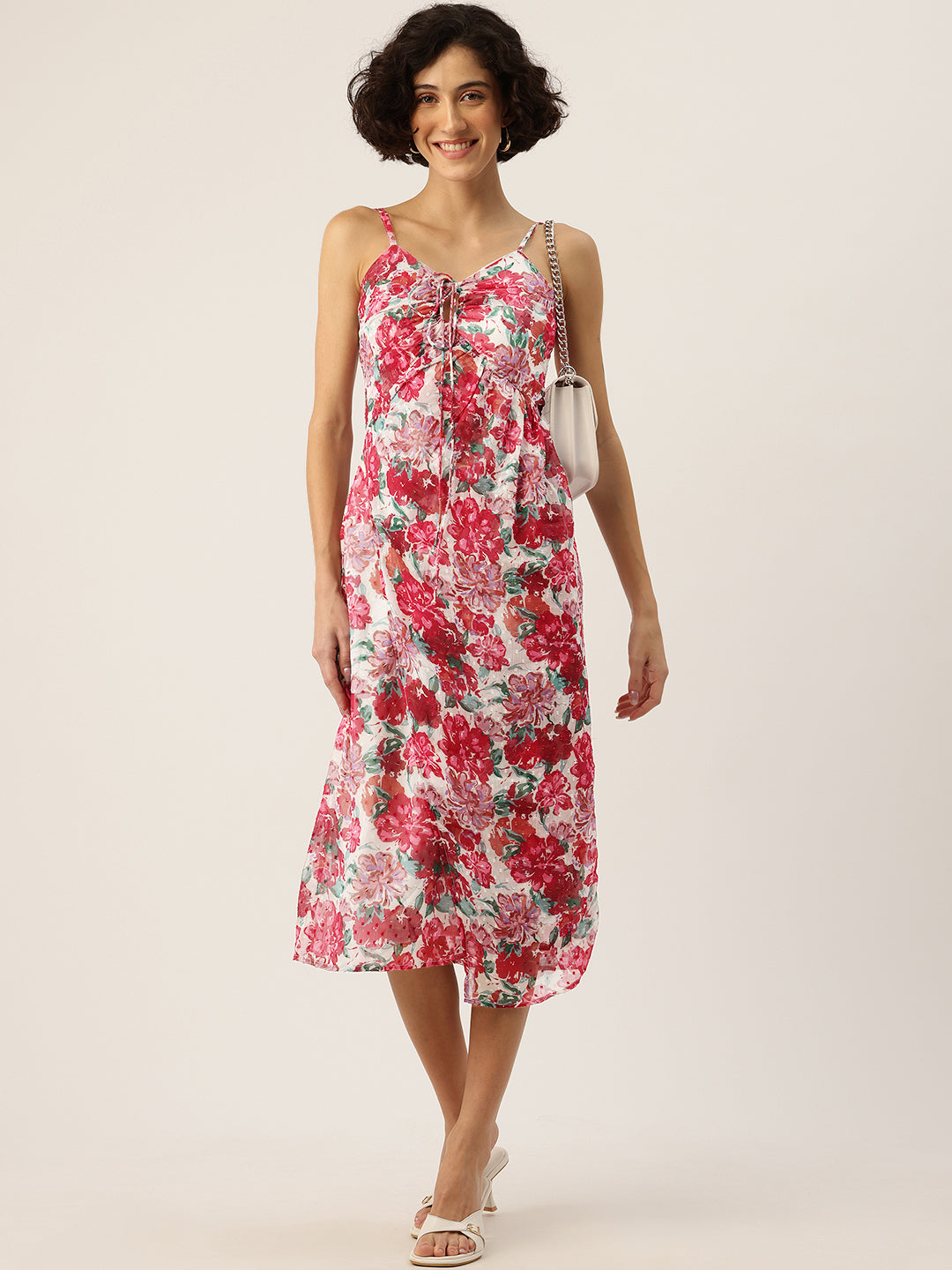 Floral Printed Empire Midi Dress