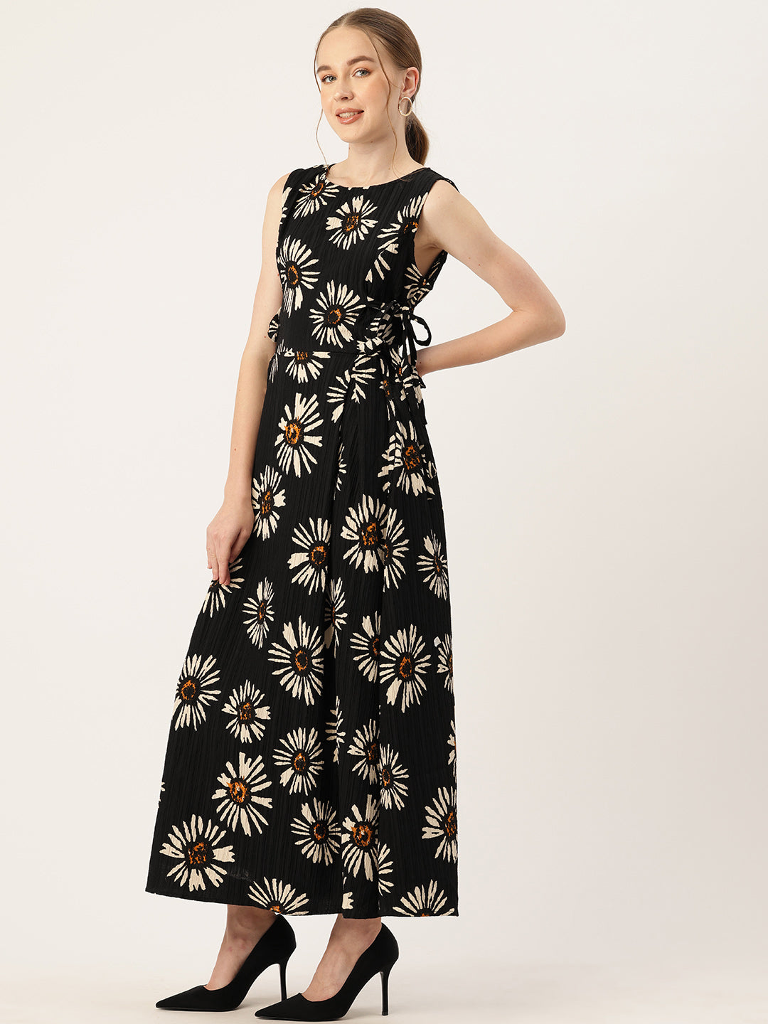 Floral Print A-Line Maxi Dress