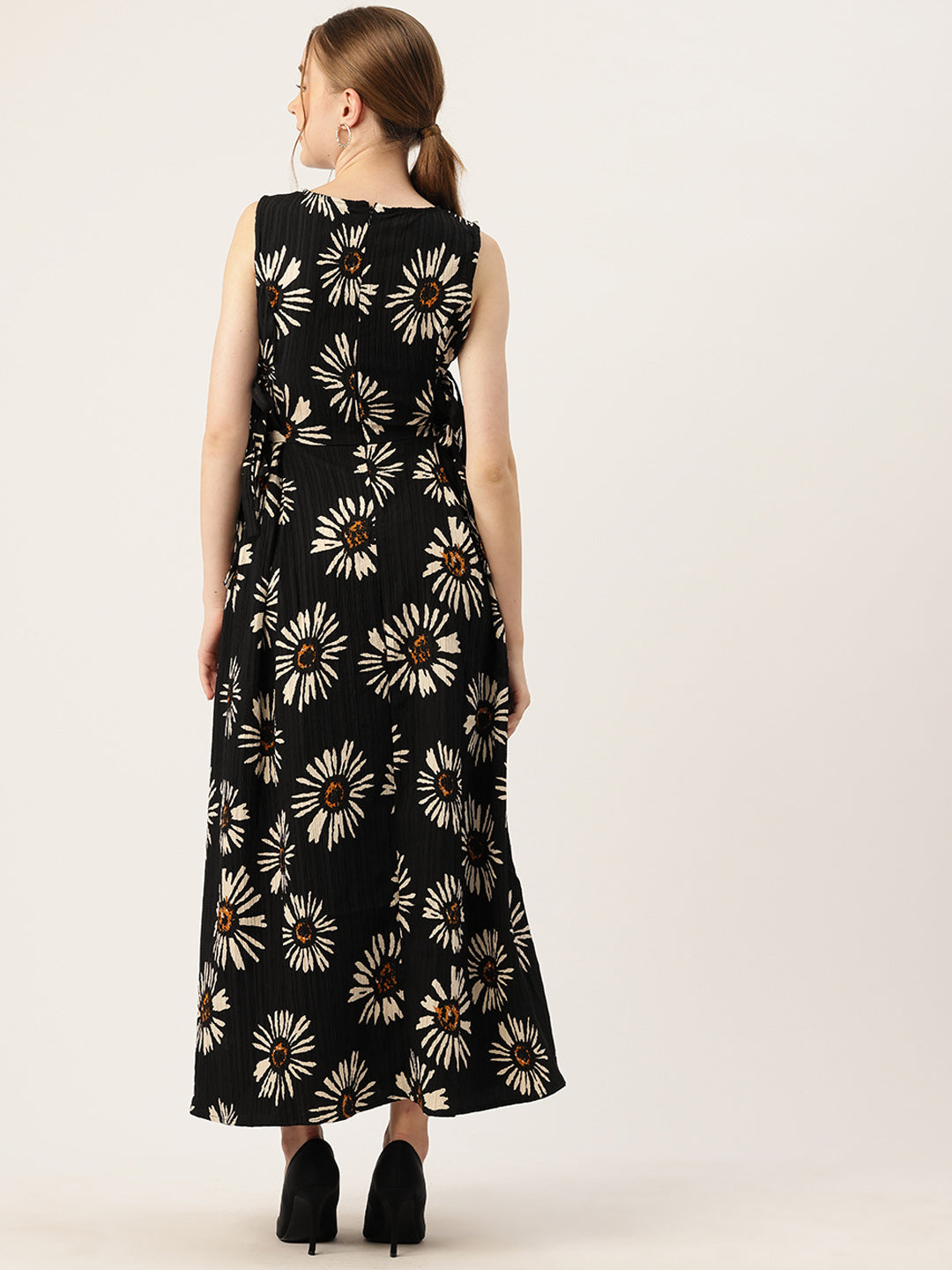 Floral Print A-Line Maxi Dress