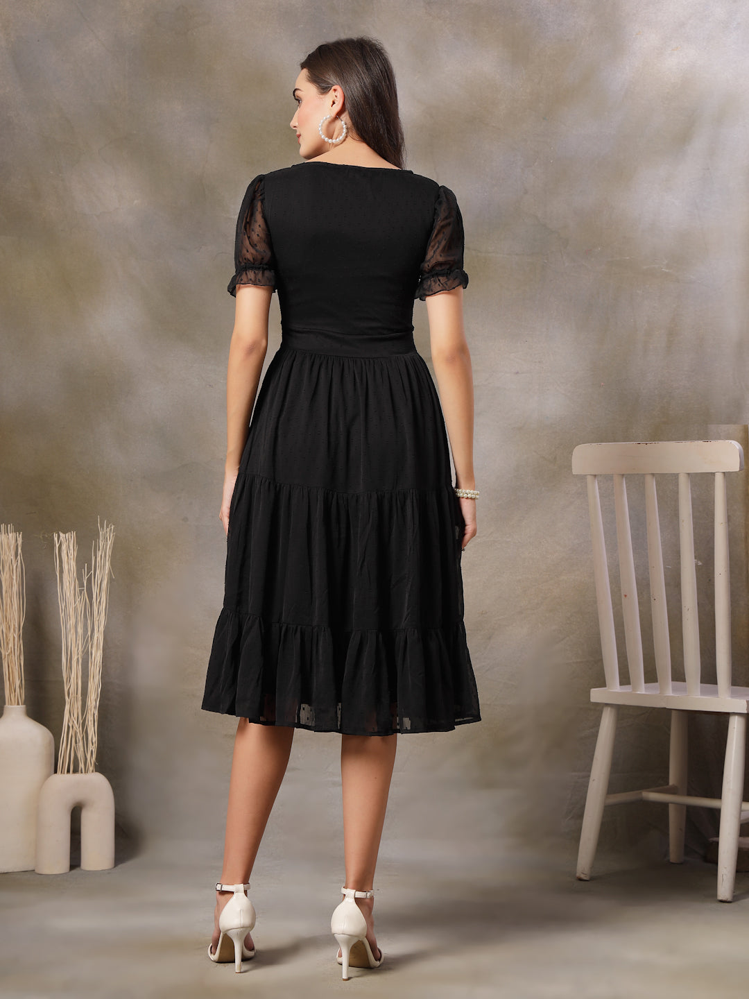 Women Tiered Fit & Flare Dress