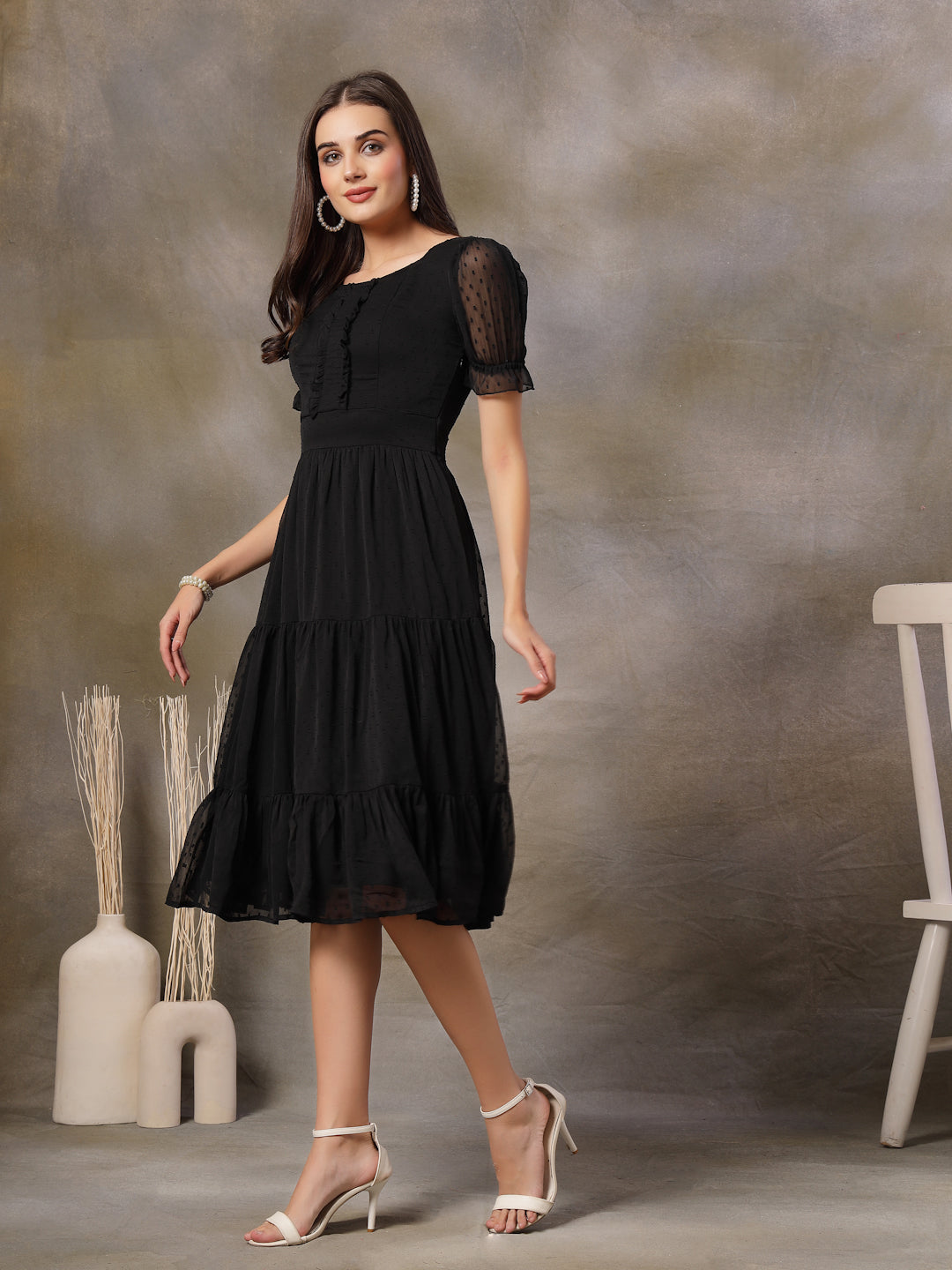 Women Tiered Fit & Flare Dress