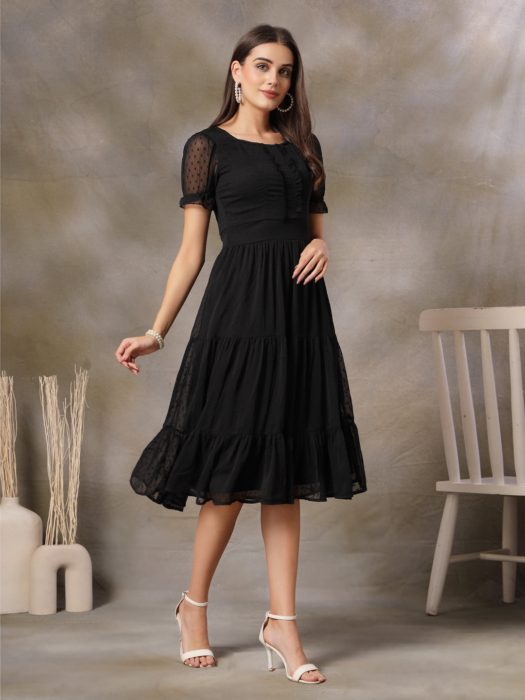 Women Tiered Fit & Flare Dress