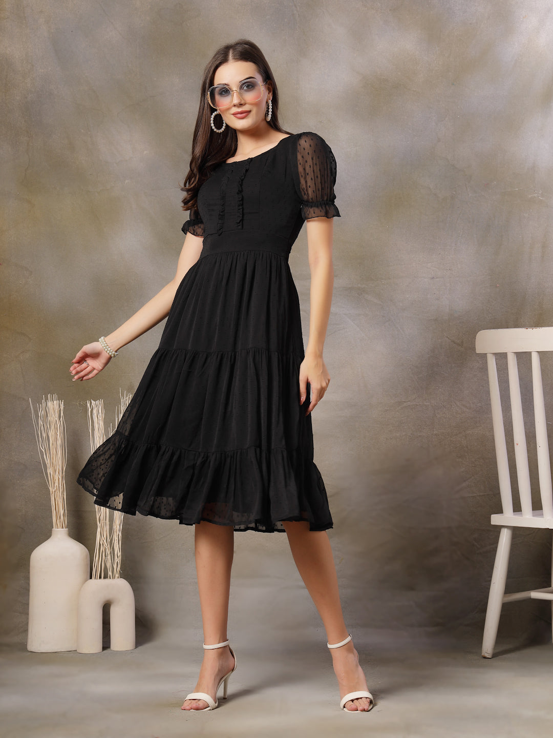 Women Tiered Fit & Flare Dress