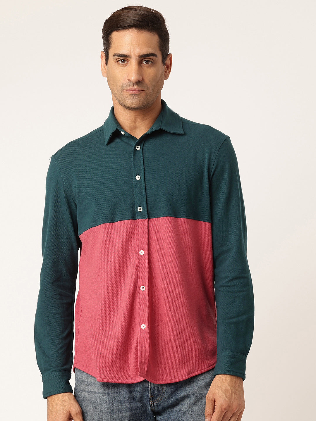 Men Comfort Colourblocked Casual Shirt