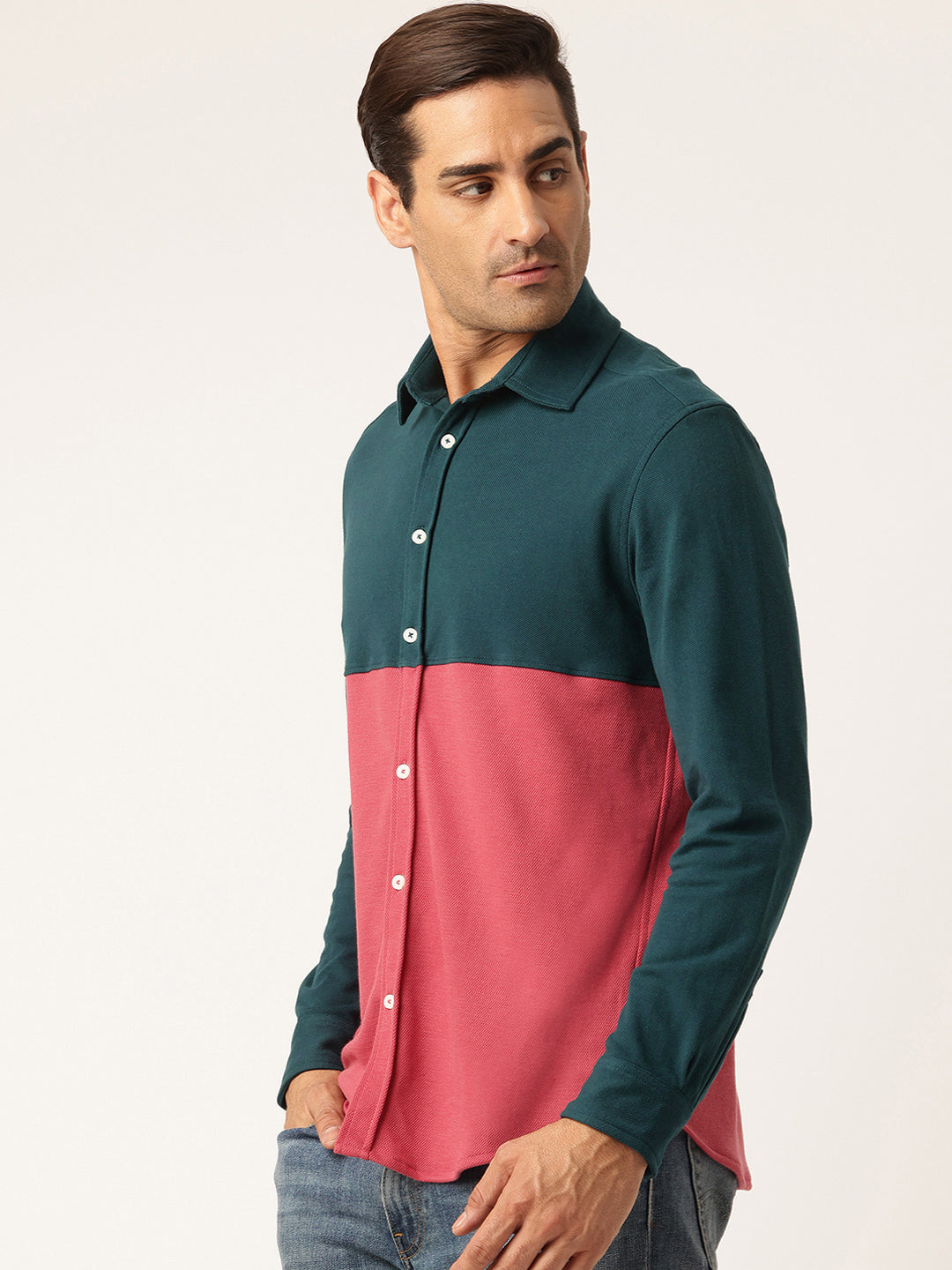 Men Comfort Colourblocked Casual Shirt