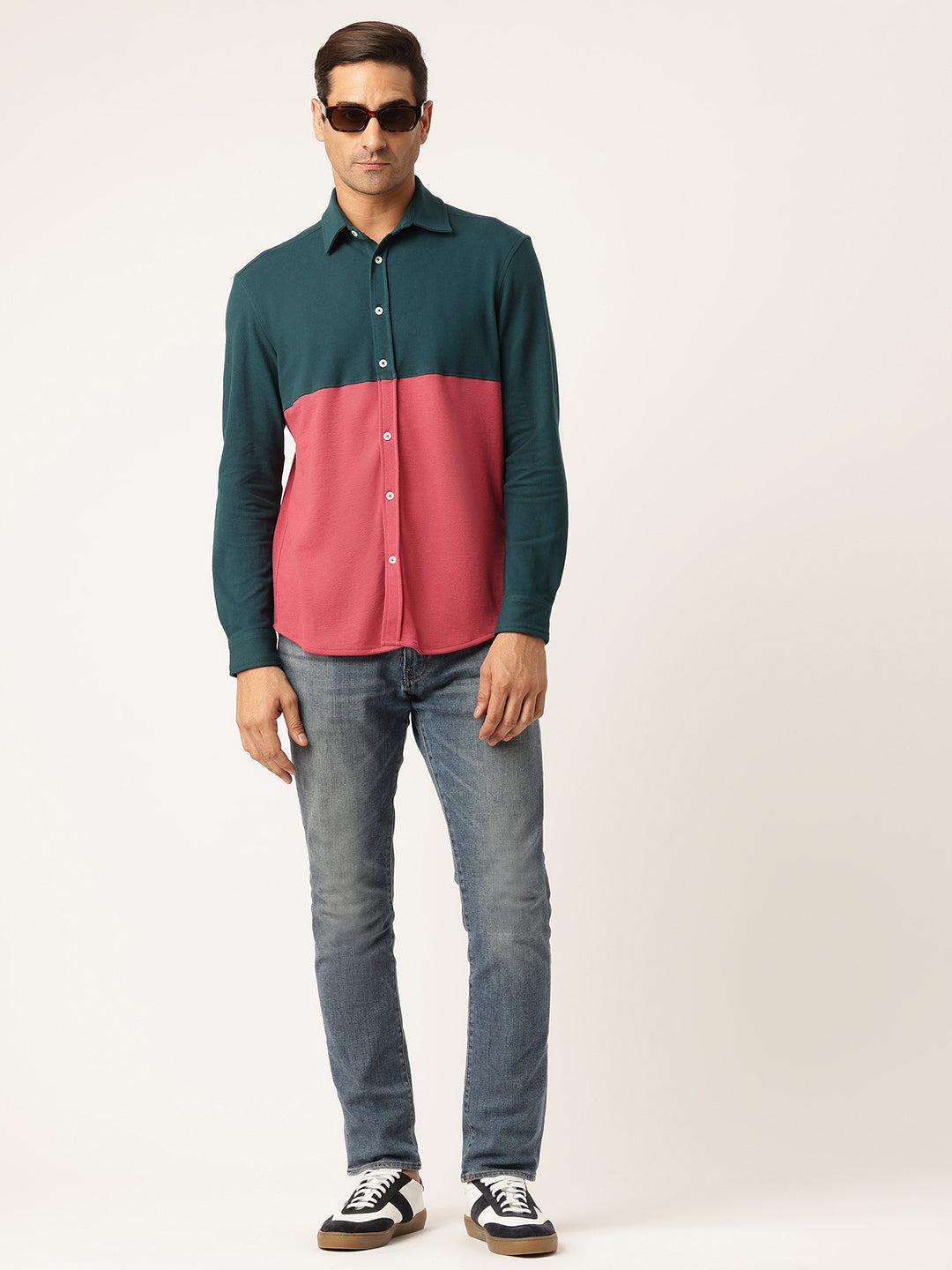 Men Comfort Colourblocked Casual Shirt