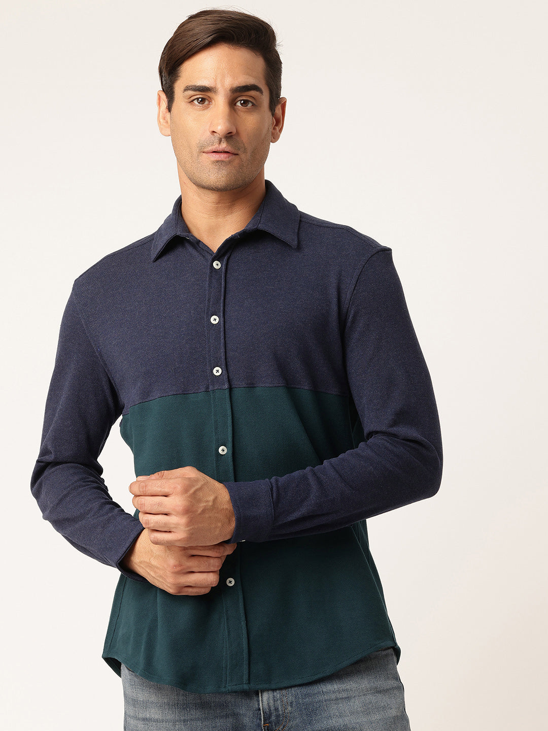 Men Comfort Colourblocked Casual Shirt