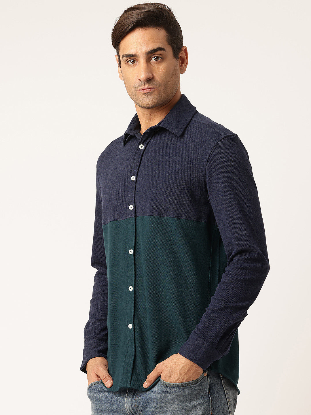 Men Comfort Colourblocked Casual Shirt