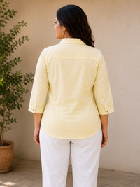 Thumbnail for Women’s Solid V-Neck Knit Top with Elbow Sleeves