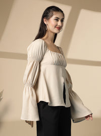 Thumbnail for Solid Peplum Top