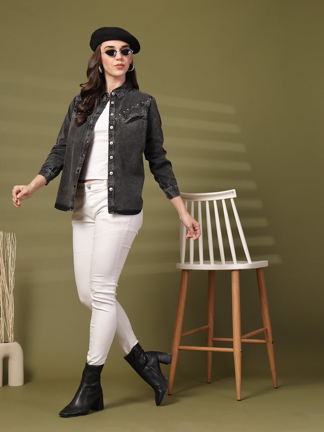 Women Comfort Denim Casual Shirt