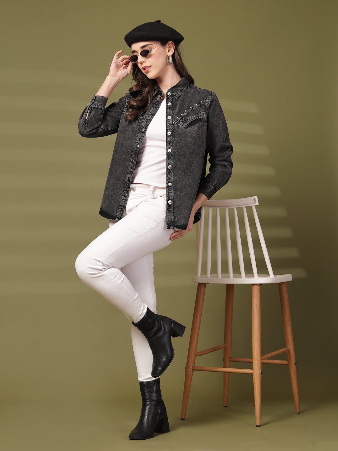 Women Comfort Denim Casual Shirt