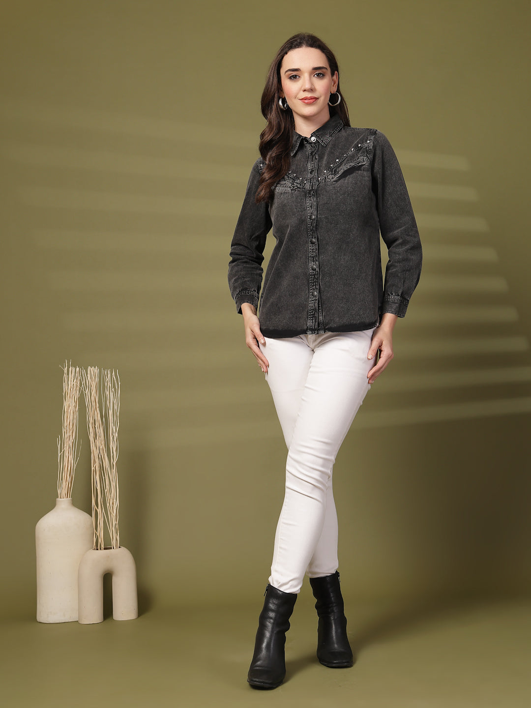 Women Comfort Denim Casual Shirt