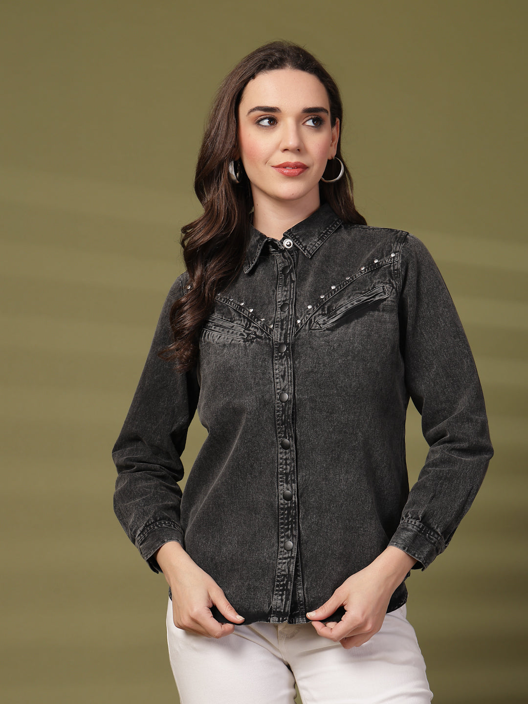 Women Comfort Denim Casual Shirt