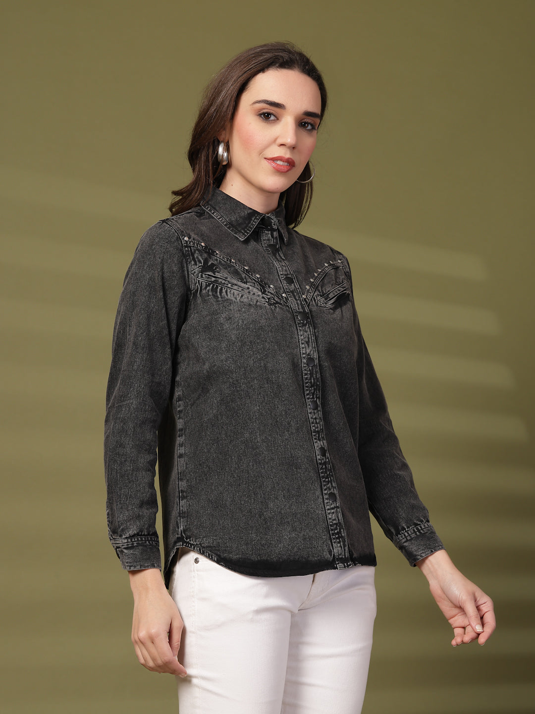 Women Comfort Denim Casual Shirt