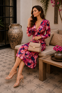 Thumbnail for Women's Abstract Print Knee Length Dress
