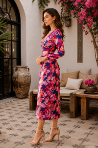Thumbnail for Women's Abstract Print Knee Length Dress